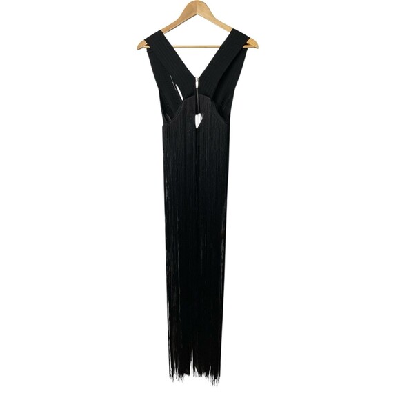 Karen Millen Embellished Fringe Bandage Top Black Crystal Overlay Cover-Up S - Picture 4 of 11